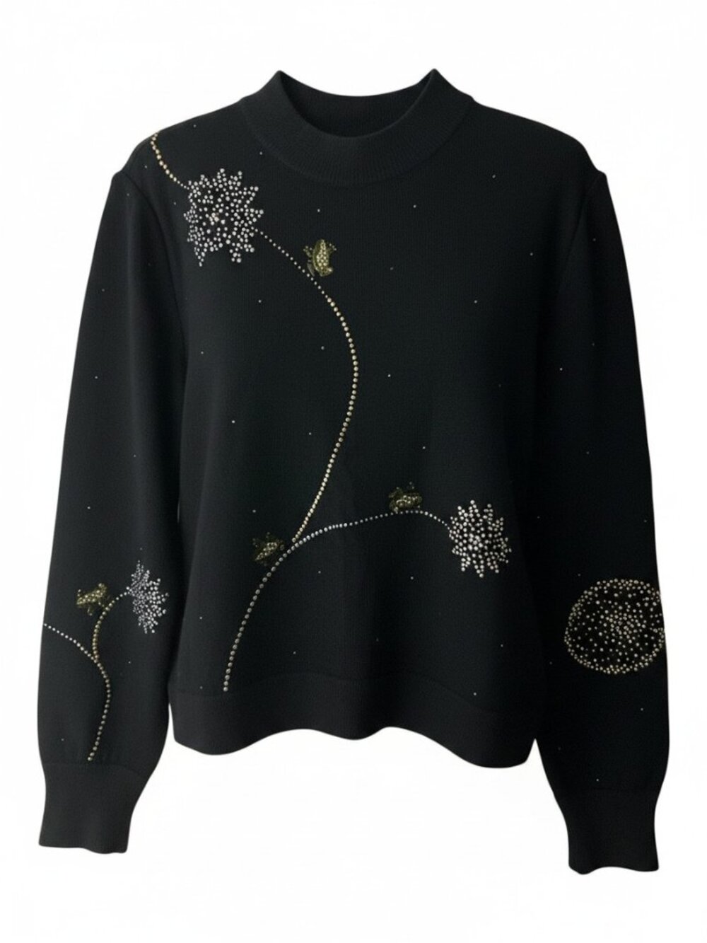 St John Evening Black Design Sweater by Marie Gray Made in USA Size large